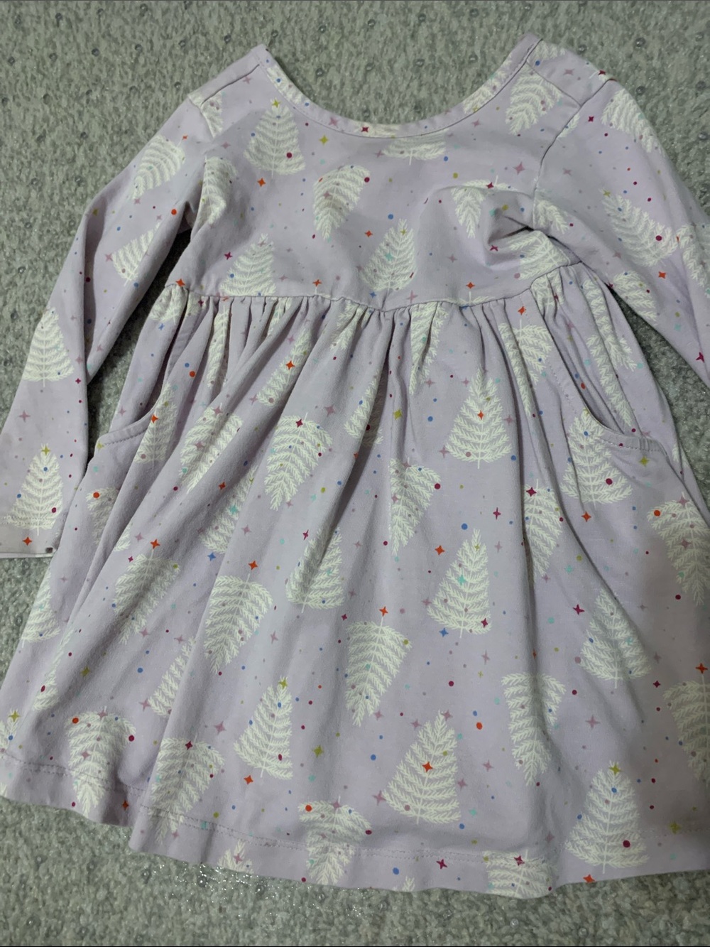 Hanna Andersson skater dress with pockets, Christmas trees, holiday dress